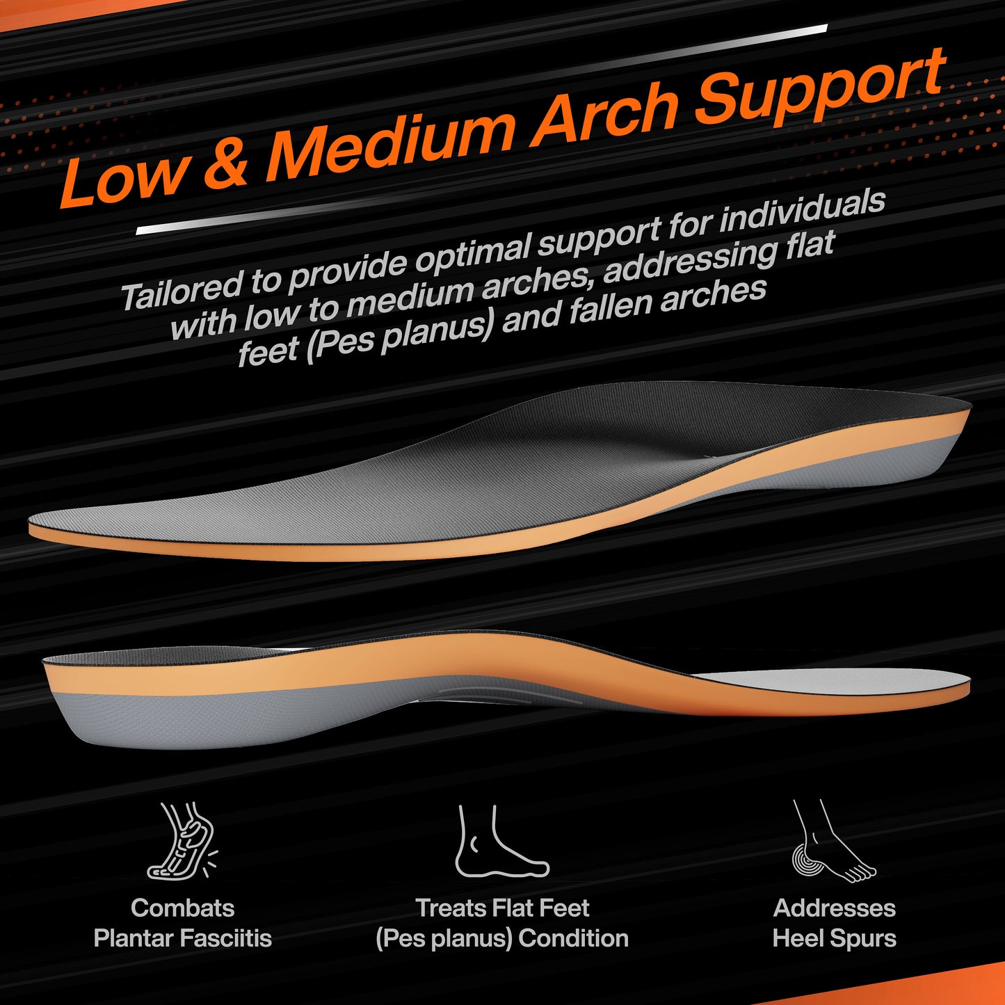 Low & Medium Arch Support PU Insole