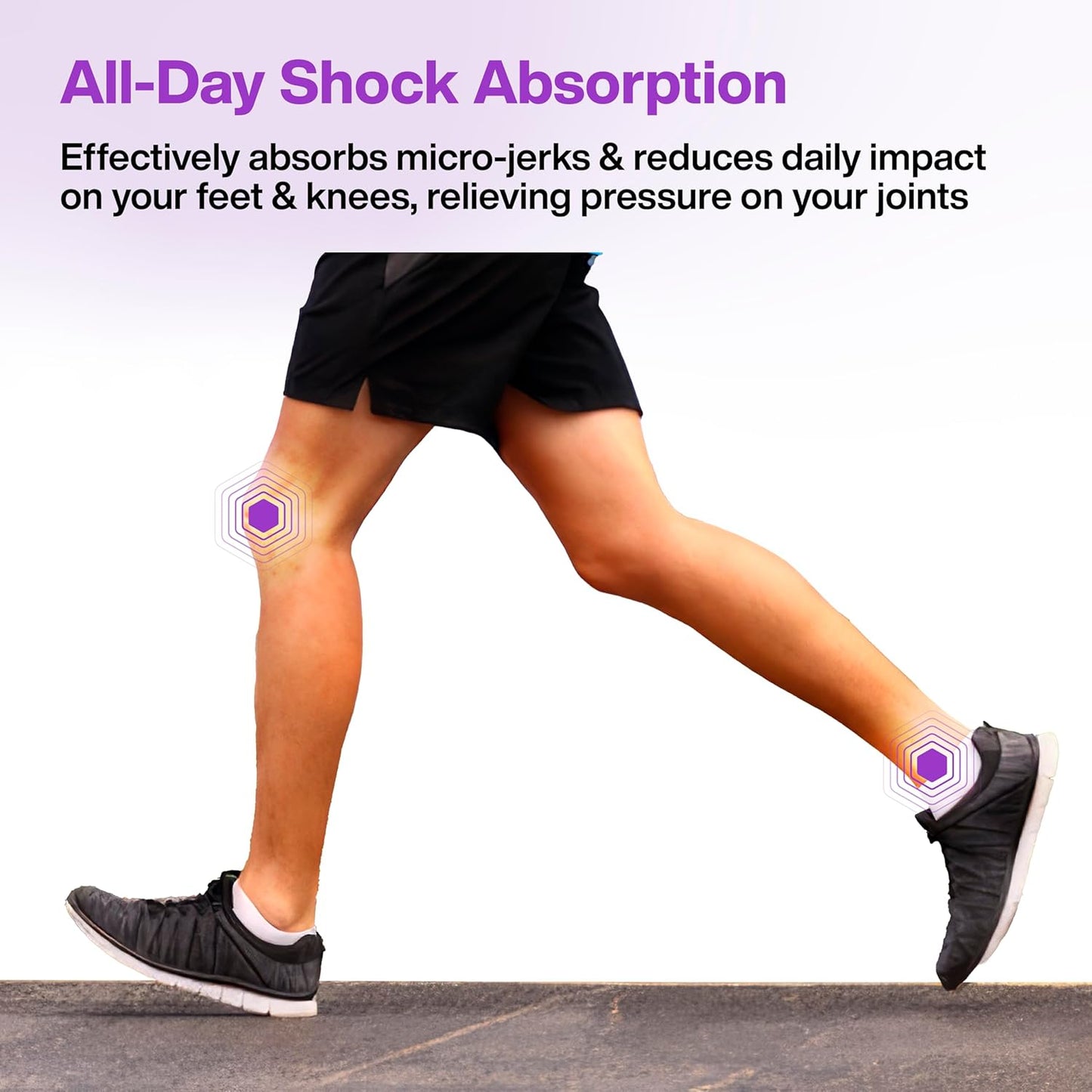 Pain Relief, Massaging Gel Heel Cups for All Day Cushioning & Comfort, Slim Design for Shock Absorption, Heel Spur & Plantar Fasciitis