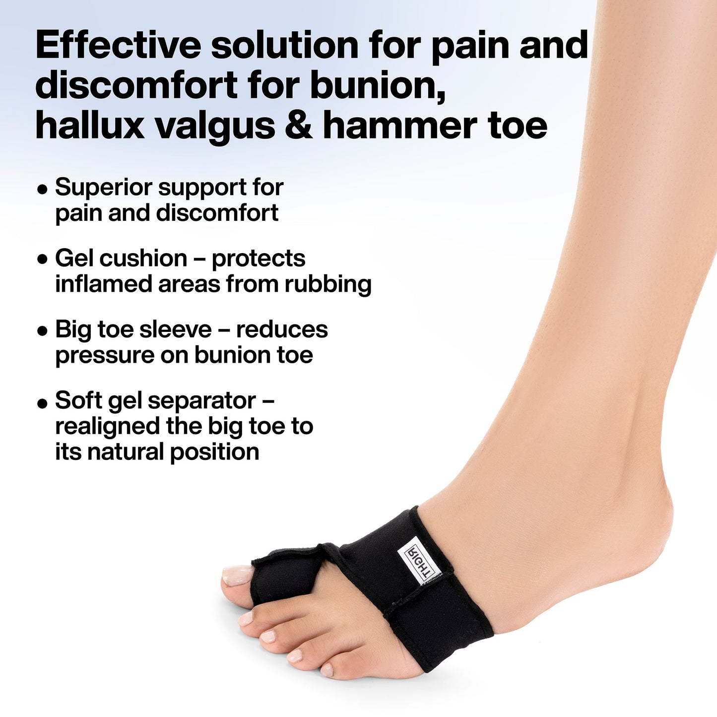 Bunion Corrector Cotton Sleeves with Gel Toe Separator and Gel Guard Pad