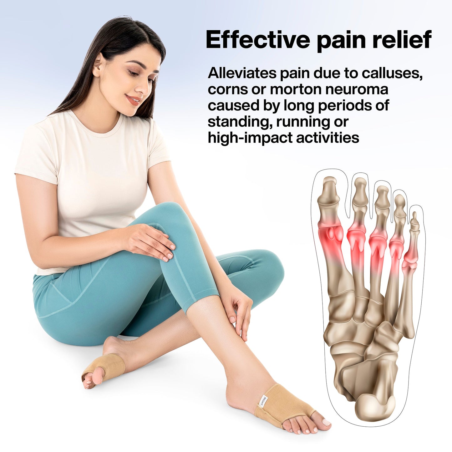 Gel Metatarsal Cotton Sleeves with Ball of Foot Cushion for Metatarsalgia Pain Relief
