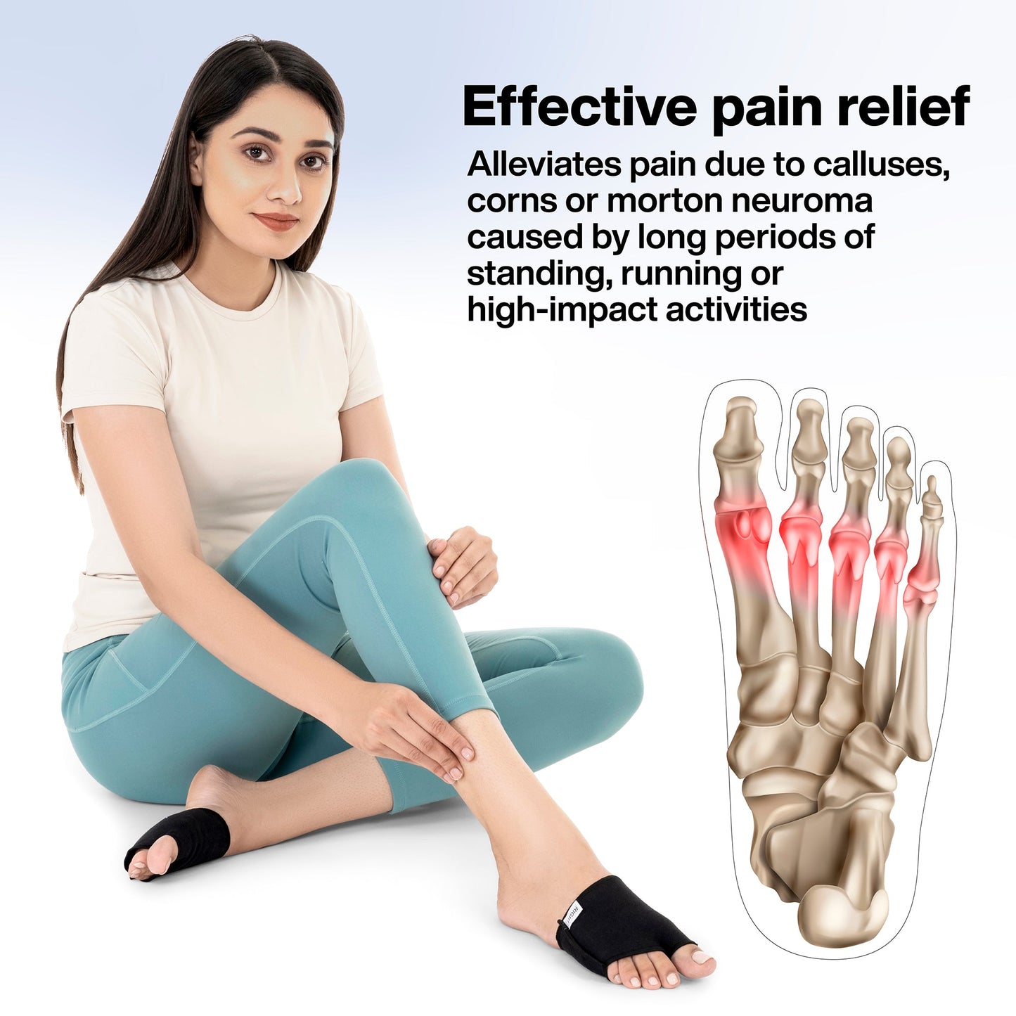 Gel Metatarsal Cotton Sleeves with Ball of Foot Cushion for Metatarsalgia Pain Relief