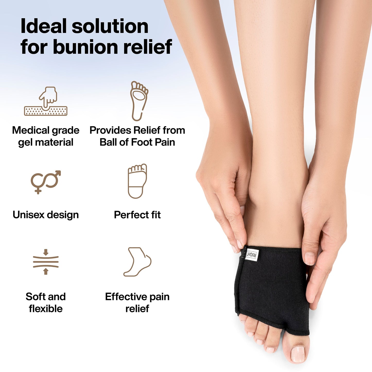 Gel Metatarsal Cotton Sleeves with Ball of Foot Cushion for Metatarsalgia Pain Relief