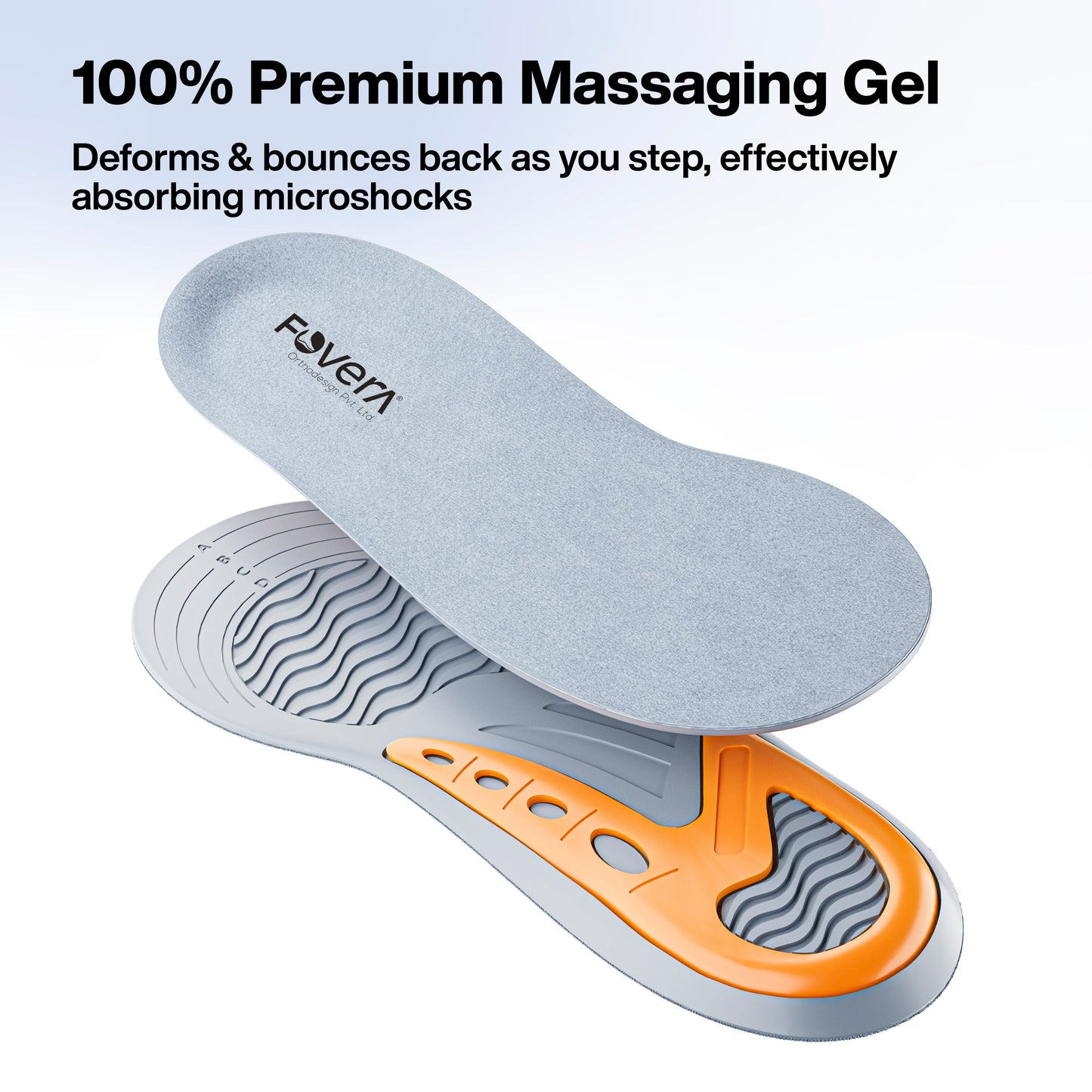 Gel Insoles Pair for Walking, Running, Sports, Formal & Safety Shoes