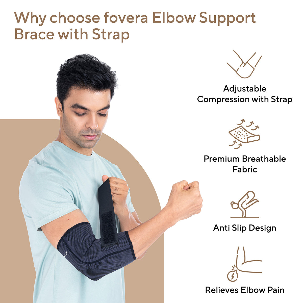 Elbow Support Brace with Strap