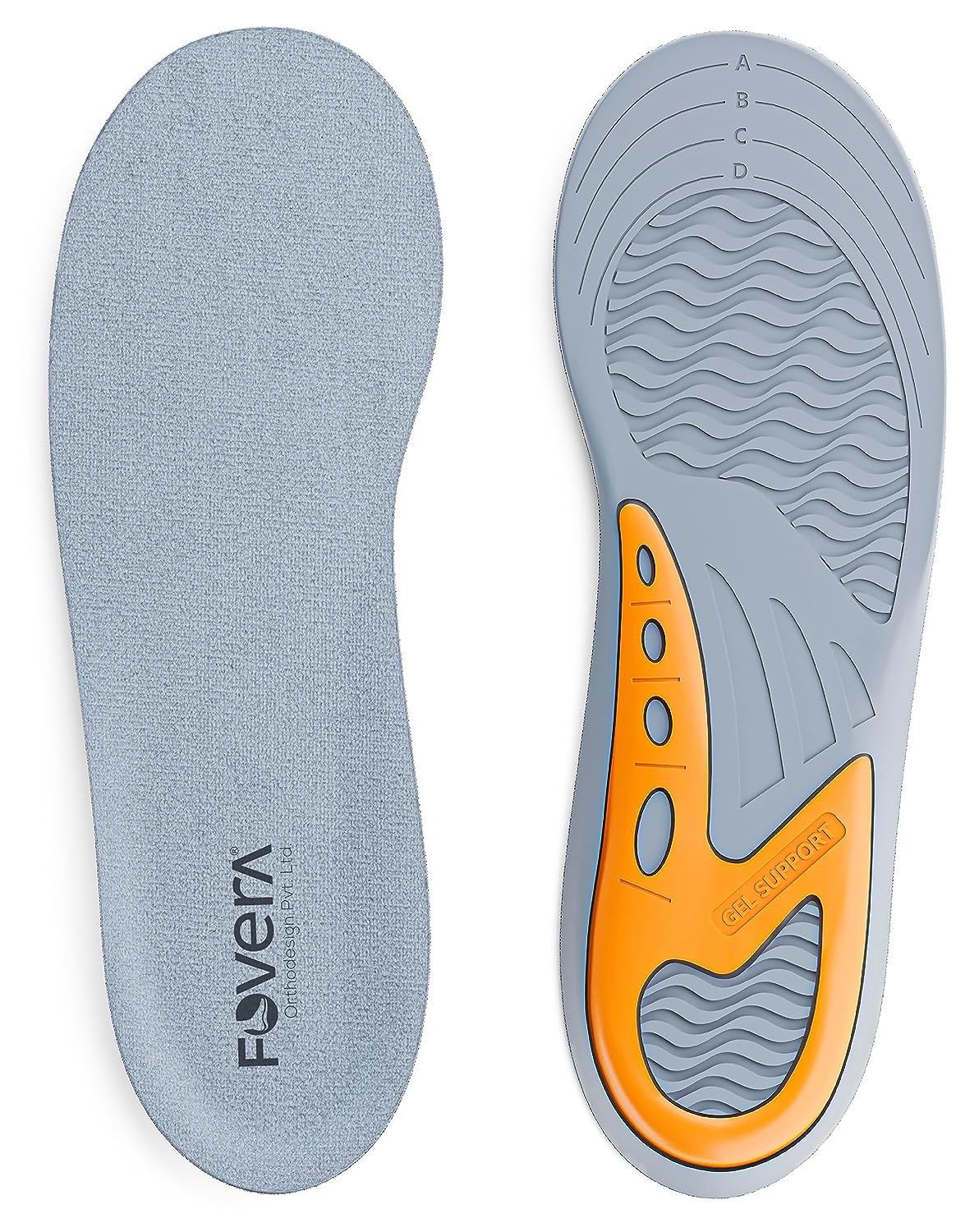 Gel Insoles Pair for Walking, Running, Sports, Formal & Safety Shoes